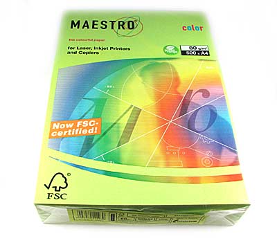 Бумага А4 цветная Maestro/IQ Neon 100л. 80гр зеленый неон