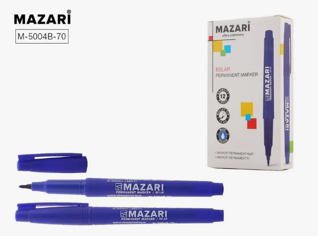 Маркер синий Mazari Belar 1.5мм. (уп.12) (240)