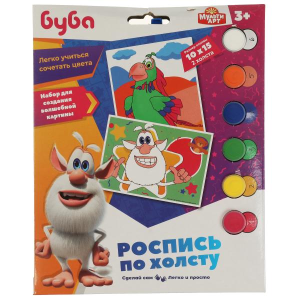 Набор д/дет тв-ва MultiArt БУБА роспись холстов по контуру 10*15см. с подст.