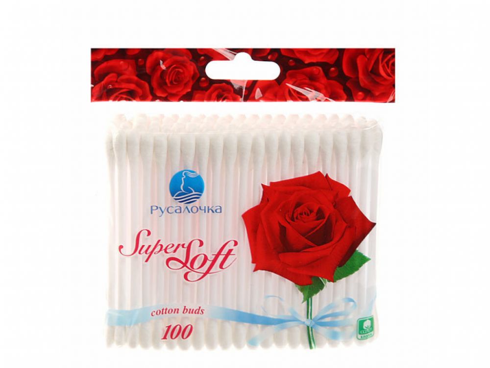 Ватные палочки Super soft 100шт. в пакете Русалочка 70321 (48)