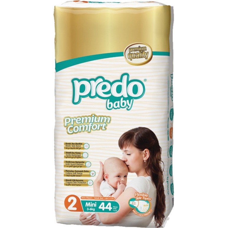 Подгузн. Predo baby --2-- 3-6кг. 44шт. Мини