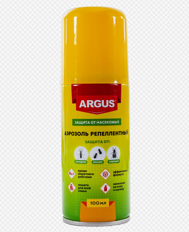 Дихлофос-репеллент Argus 100мл. От комаров, мошек, слепней (24)