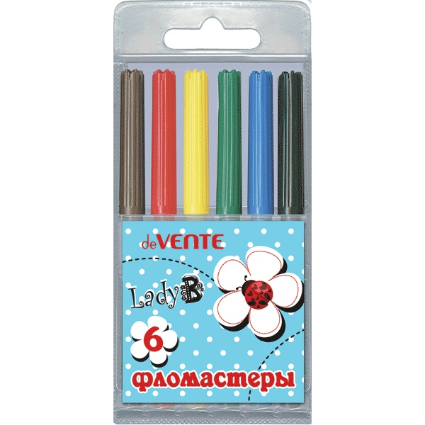 Фломастеры 6цв. DeVente Lady