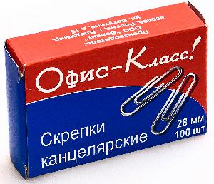 Скрепки 28мм/100шт. Офис-Класс