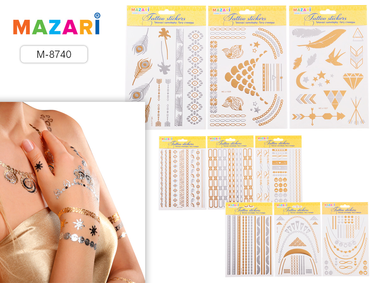 Флэш тату Mazari Silver&Gold 15*24