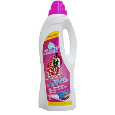 Ср-во Mister DEZ Professional 1л. Отбеливатель-пятновыводитель с акт.кислородом