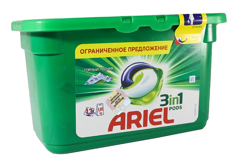 Стир.капсулы Ариэль гель 13*27г Горный родник