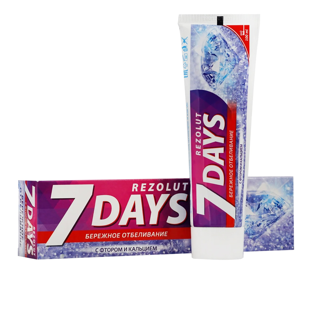 Зубн.паста 7 Days 100мл. Бережное отбеливание (24)