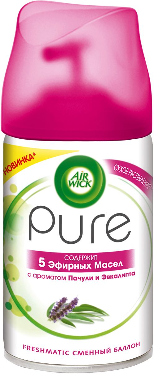 Освежитель воздуха Air Wick 250мл. Сменный блок Pure Пачулия и Эвкалипт