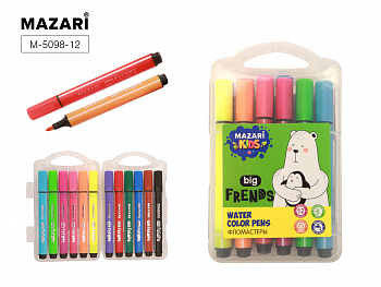 Фломастеры 12цв. Mazari Jumbo BIG FRIENDS