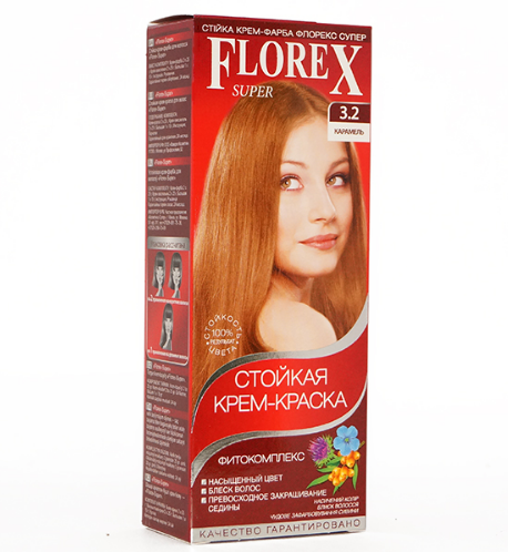 Краска д/волос FLOREX-SUPER 3.2 Карамель (30)