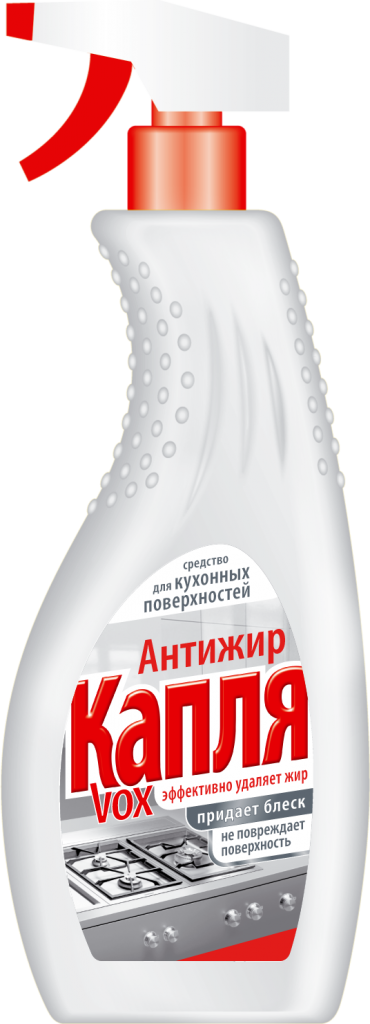Ср-во Капля 500мл. д/кухонных поверхностей Антижир 9063