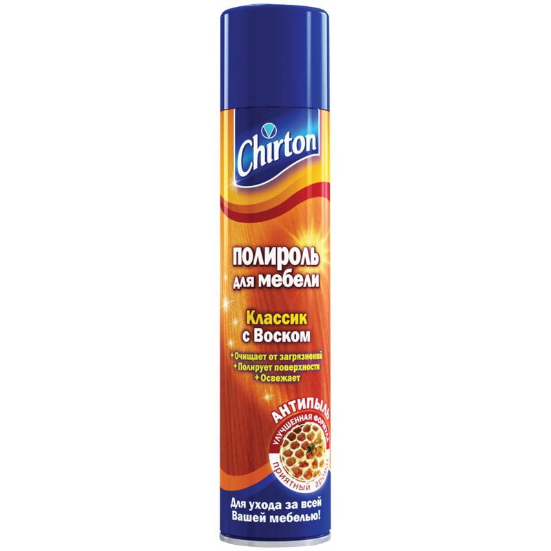 Ср-во Chirton 300мл. полироль для мебели Антипыль Классик**