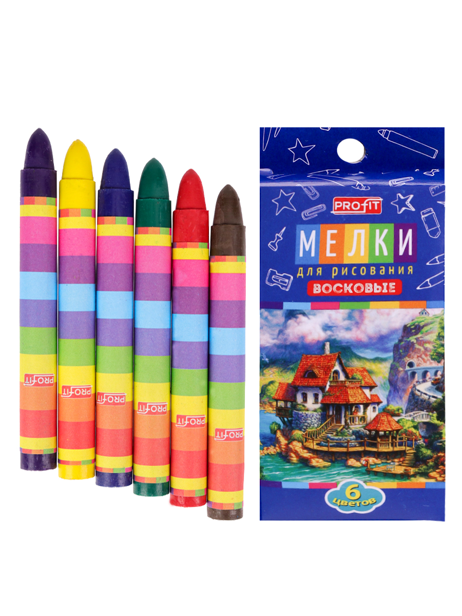 Набор воск.мелков 6цв. TM "Profit" Волшебная страна