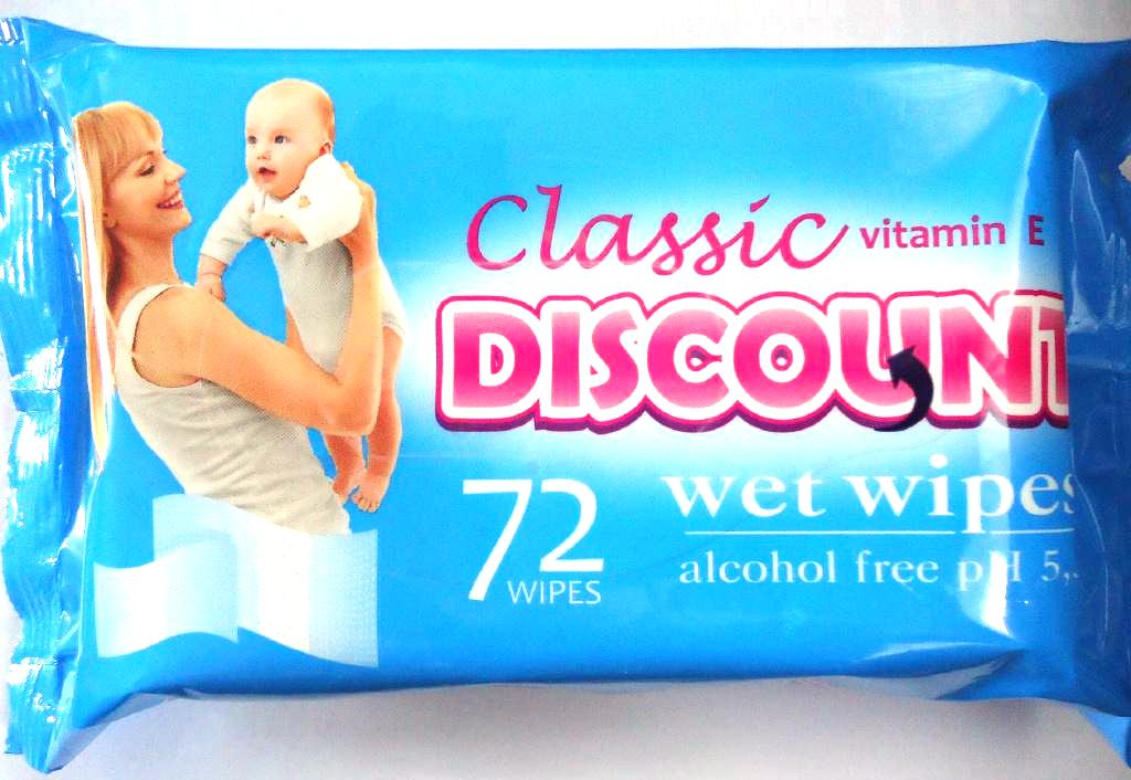 Салфетки влажные Discount 72шт. (24)