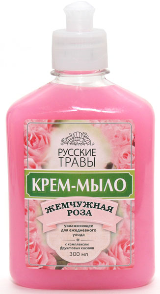 Мыло жидк. Русские травы 300мл. Жемчужная роза пуш-пул (12)