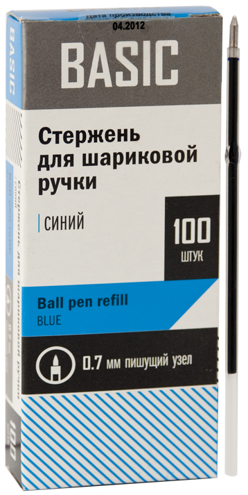 Стержень д/шар. ручек авт. СИНИЙ Silwerhof106mm (уп.100шт.)