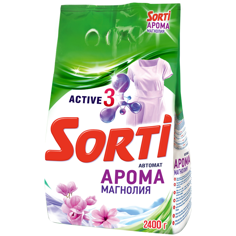 Стир.порошок Сорти авт. 2,4кг. Арома магнолия