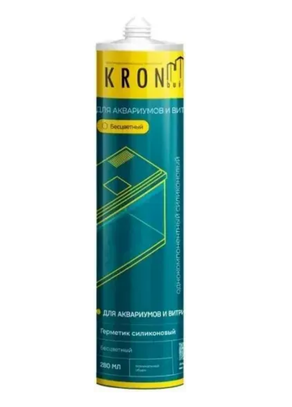 Герметик силиконовый KRONbuild 280мл. д/аквариума и витрин Прозр. (24)