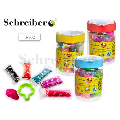 Тесто для лепки 10цв. Schreider 3 формочки 200г.