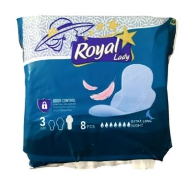 Прокладки Royal Lady extra long night 7капель 8шт.***