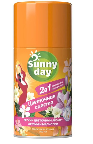 Освежитель воздуха SunnyDay 250мл. Сменный блок Цветочная сиеста (12)