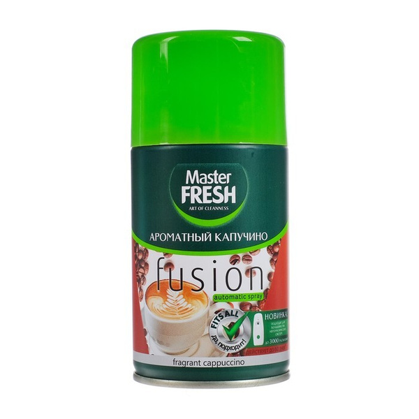 Освежитель воздуха Master FRESH 250мл. Сменный блок Ароматный капучино
