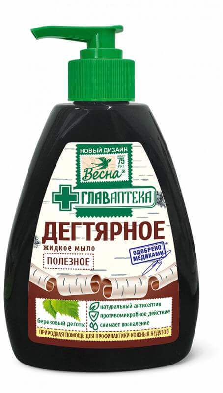 Мыло жидк. Весна 280мл. Главаптека дегтярное 5111 (15)