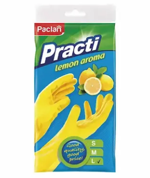 Перчатки резиновые Paclan аромат лимона L (100)