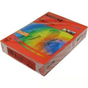 Бумага А4 цветная Maestro/IQ inten 100л. 80гр коралл.-красный
