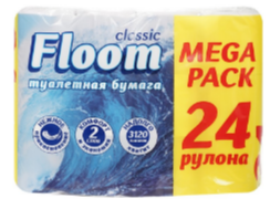 Туалетная бумага Floom classic 2сл. 24рул.