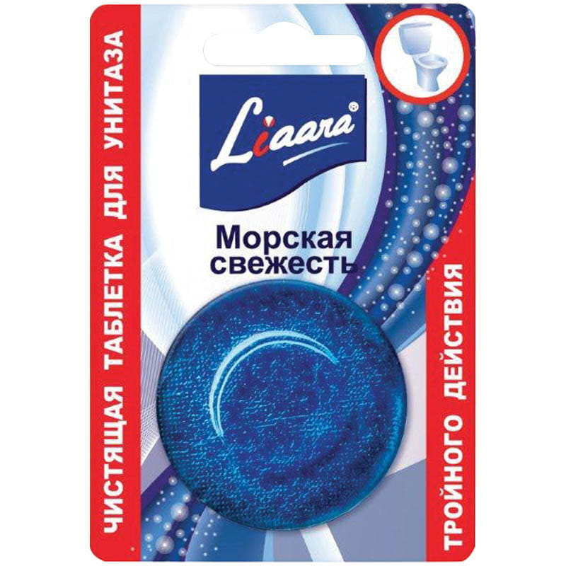 Освежитель для унитаза Chirton 50г. Таблетка чистящая Лиаара Морская Свежесть