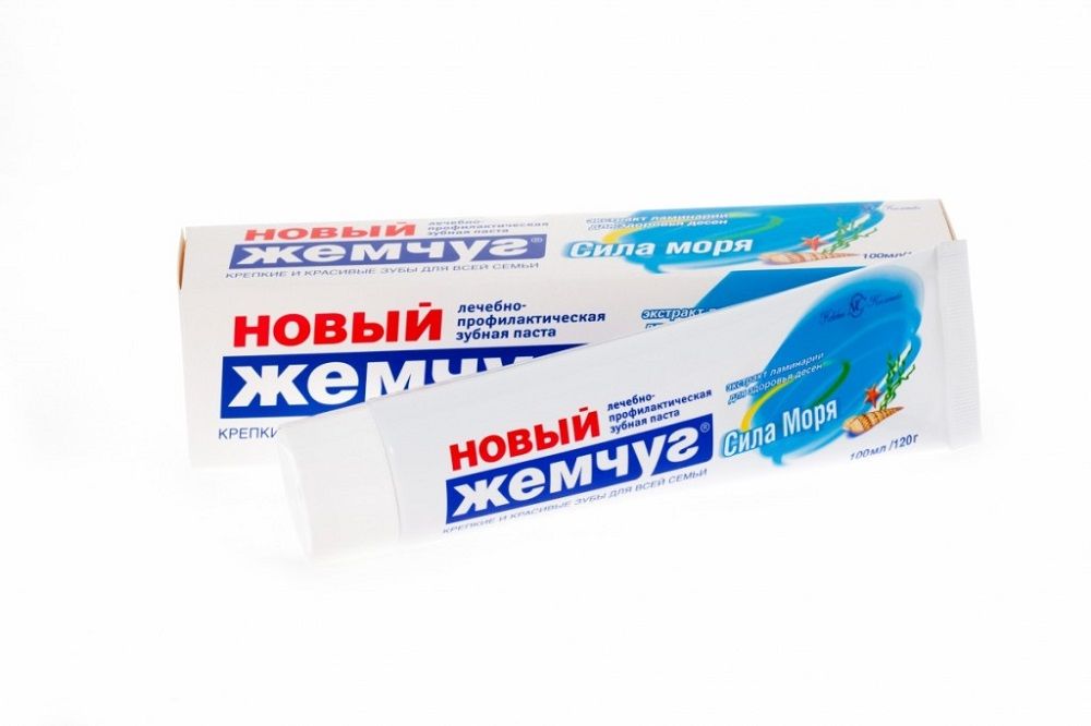Зубн.паста Новый жемчуг 100мл. Сила моря в/ф (40)