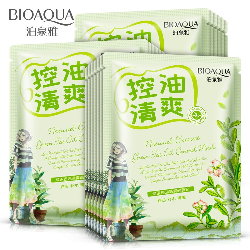 Маска д/лица Bioaqua Natural Extract тканевая с экстрактом зеленого чая