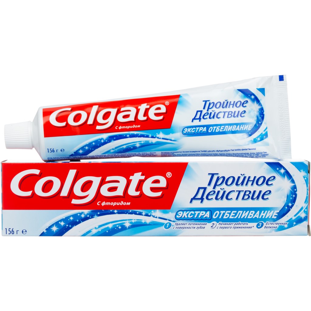 Зубн.паста Colgate 100мл. Тройное действие Экстра отбеливание (48)