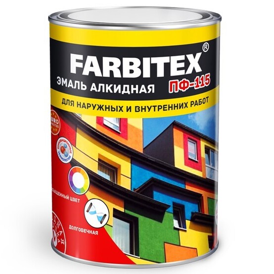 Эмаль ПФ-115 FARBITEX СИНЯЯ 1,8кг. (6)