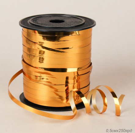 Лента декоративная 5мм*228м. Золото ZH24-003gold (100)