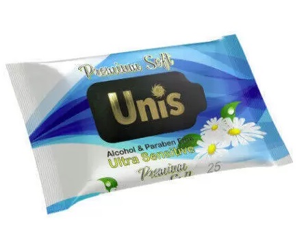Салфетки влажные Unis 25шт. д/снятия макияжа