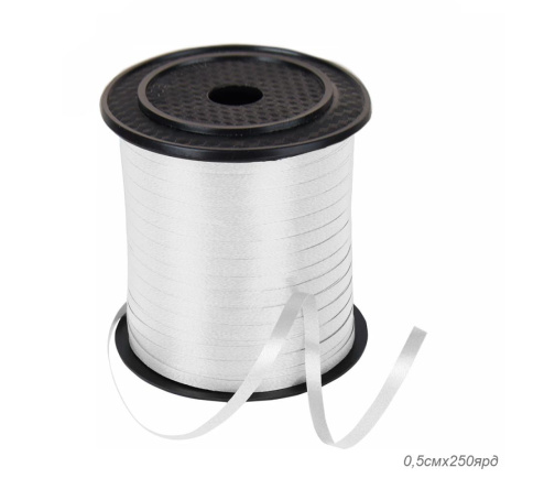Лента декоративная 5мм*228м. Белая ZH24-002white (100)