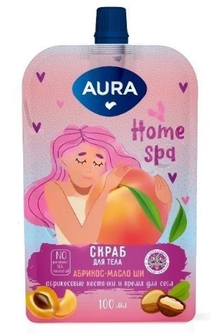 Скраб AURA 100мл. д/тела Абрикос и масло ши