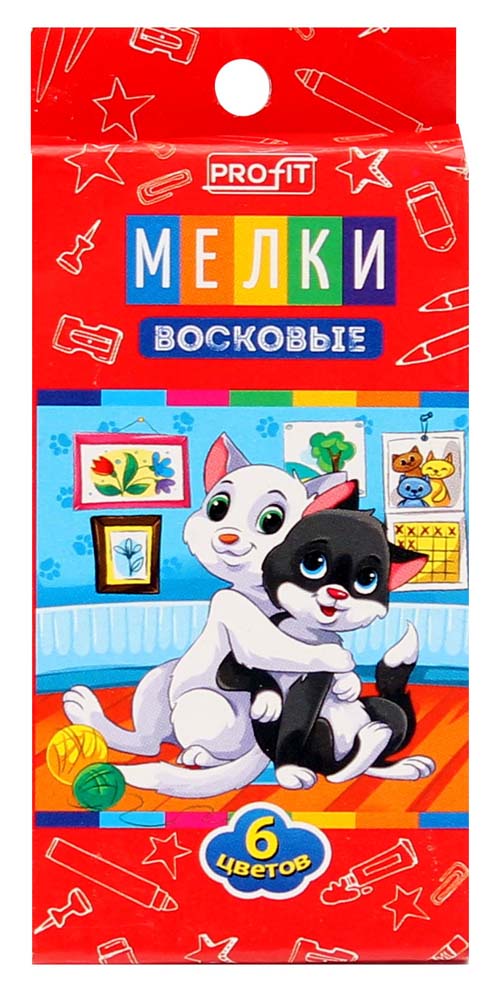 Набор воск.мелков 6цв. TM "Profit" Милые котята