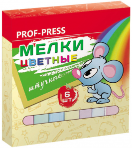 Набор мела цветного 6шт. ПрофПресс