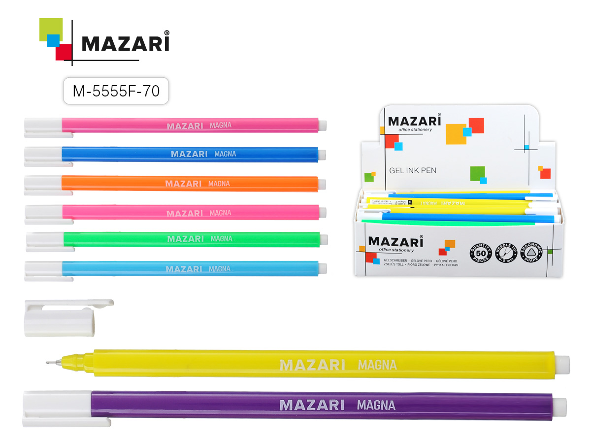 Ручка гел. синяя Mazari Magna T, 0.5мм (уп.50)