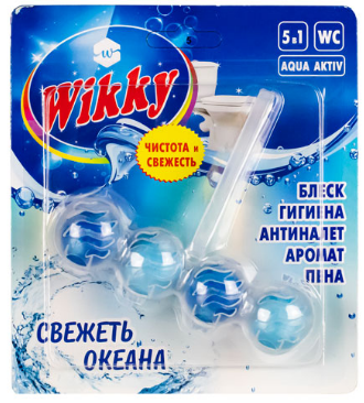 Освежитель для унитаза Wikky 4шт. шарики Свежесть океана (72)***
