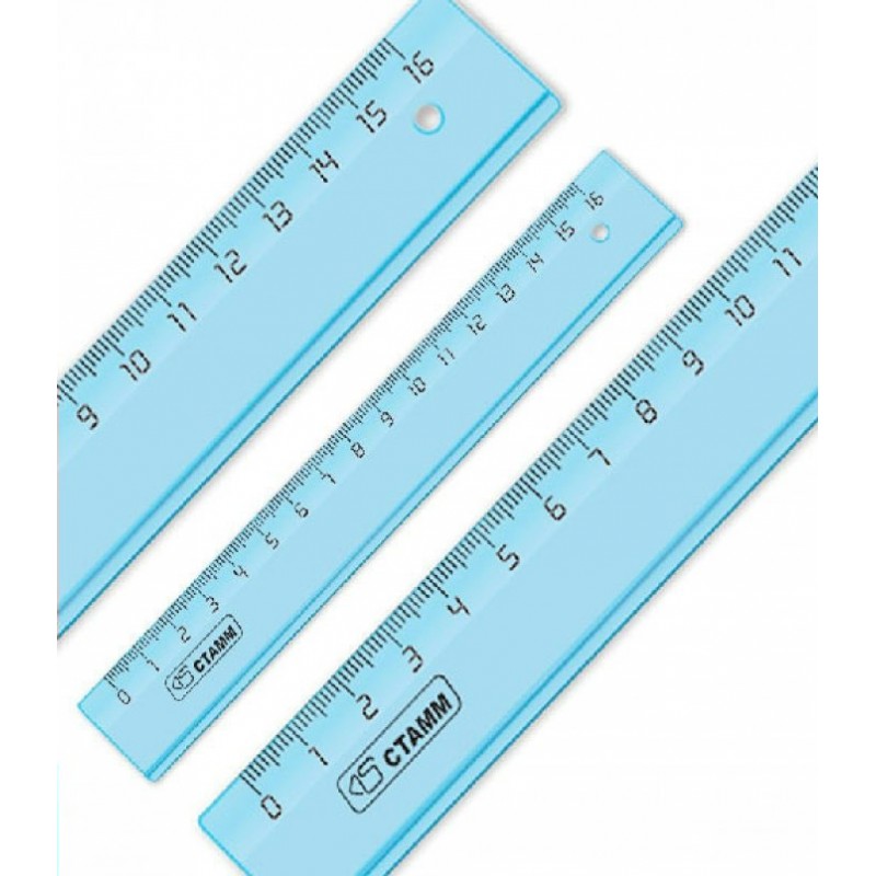 Линейка пласт. 16см. Стамм (уп.20)
