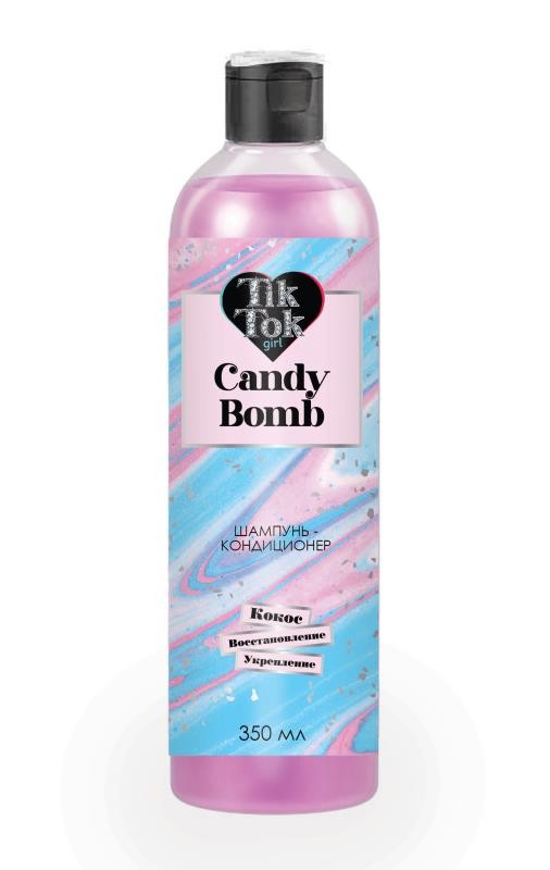 Шампунь TIK TOK GIRL 360мл. 2в1 Кокос и восстановление candy bomb