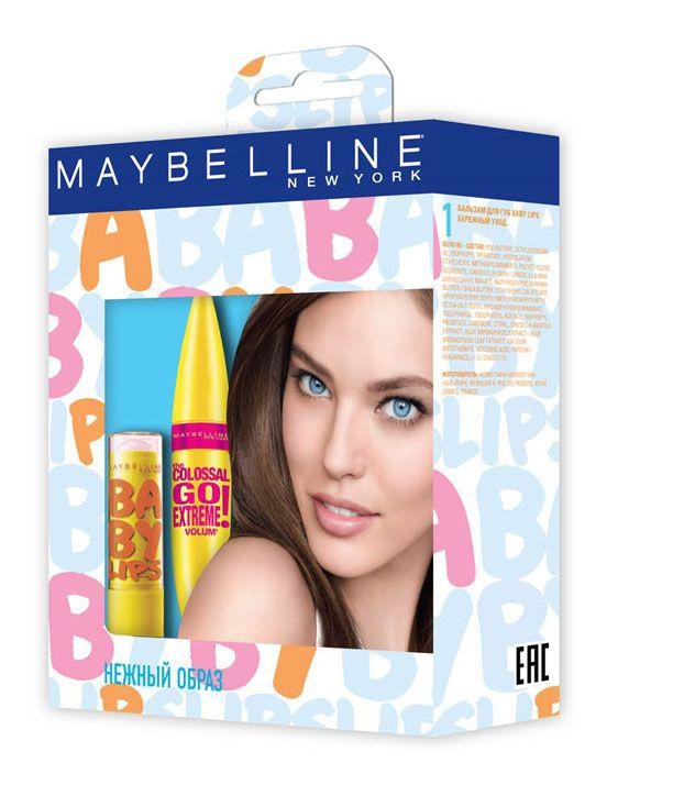 ПН/ЖЕН. Maybelline (тушь для ресниц Colossal GO Extreme + бальзам для губ)