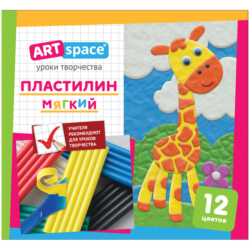 Пластилин 12цв. ArtSpace со стеком