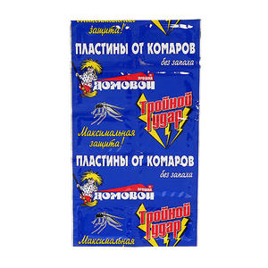 Пластины от комаров Домовой 10шт. Тройной удар (300)