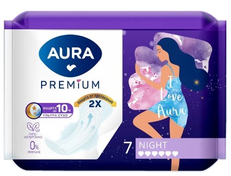 Прокладки AURA Night 7шт.
